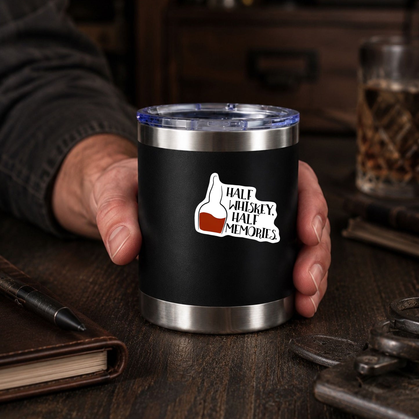 Half Whiskey, Half Memories Matte Vinyl Sticker