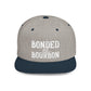 Bonded Bourbon Flat Bill Snapback Hat — Distressed Whiskey Logo Cap