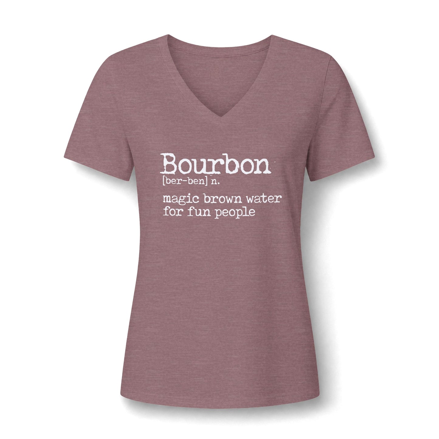 Ladies Bourbon Definition Whiskey V-Neck Tee