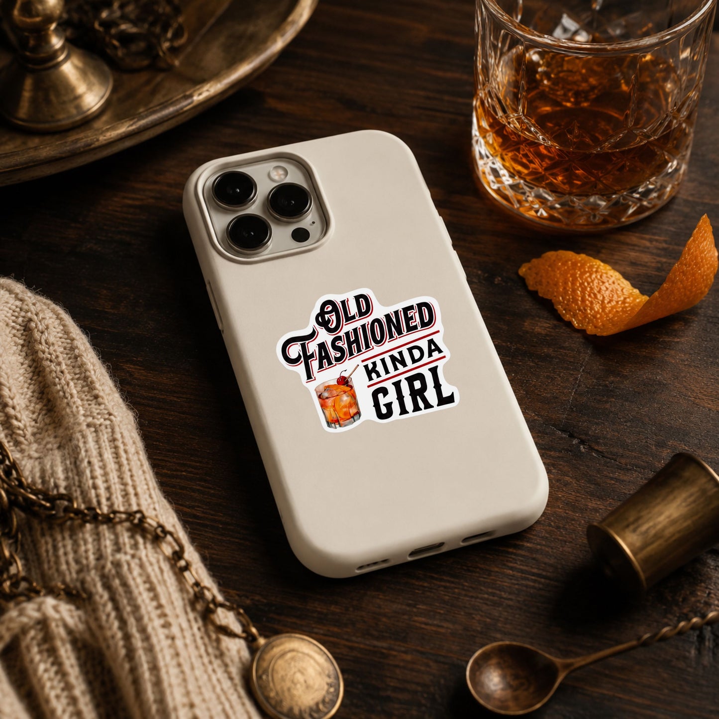 Old Fashioned Kinda Girl Matte Vinyl Sticker