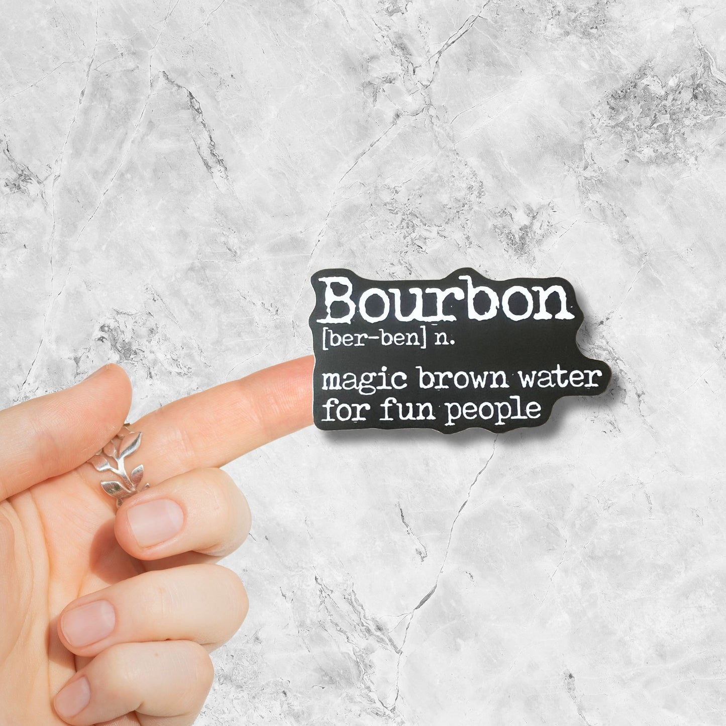 Bourbon sticker "magic brown water for fun people"
