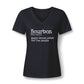 Ladies Bourbon Definition Whiskey V-Neck Tee