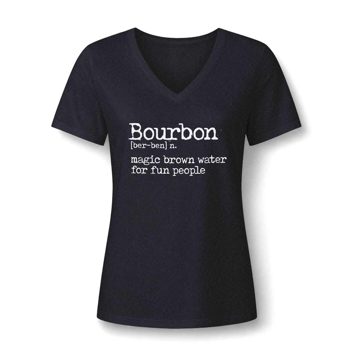 Ladies Bourbon Definition Whiskey V-Neck Tee