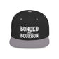 Bonded Bourbon Flat Bill Snapback Hat — Distressed Whiskey Logo Cap