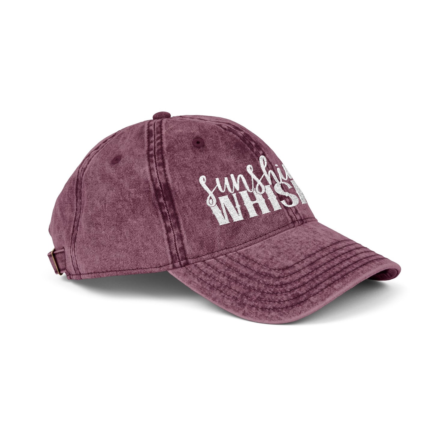 Vintage Embroidered Cap — 'Sunshine & Whiskey' Washed Baseball Hat