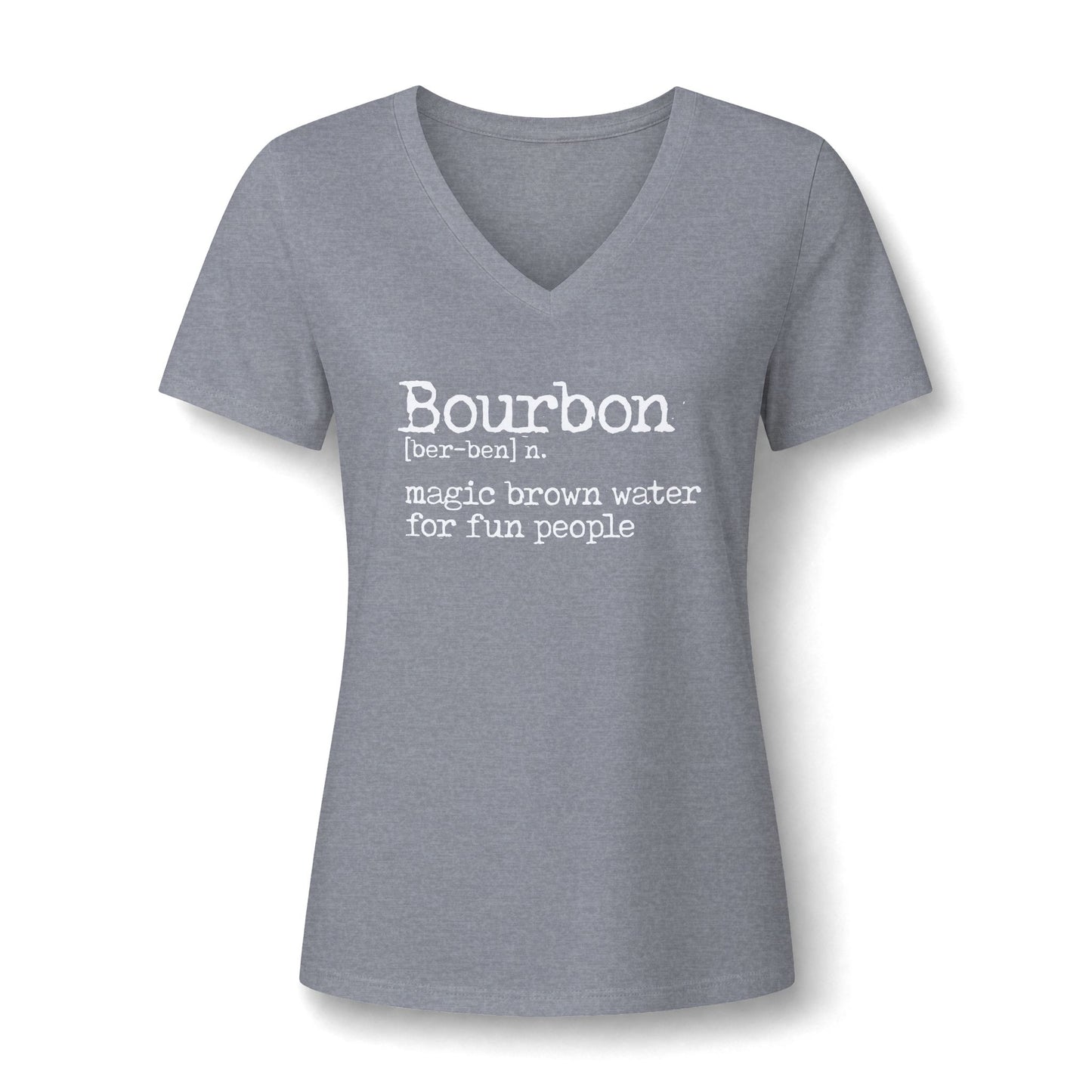 Ladies Bourbon Definition Whiskey V-Neck Tee