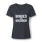 Ladies Bonded by Bourbon Whiskey V-Neck Tee