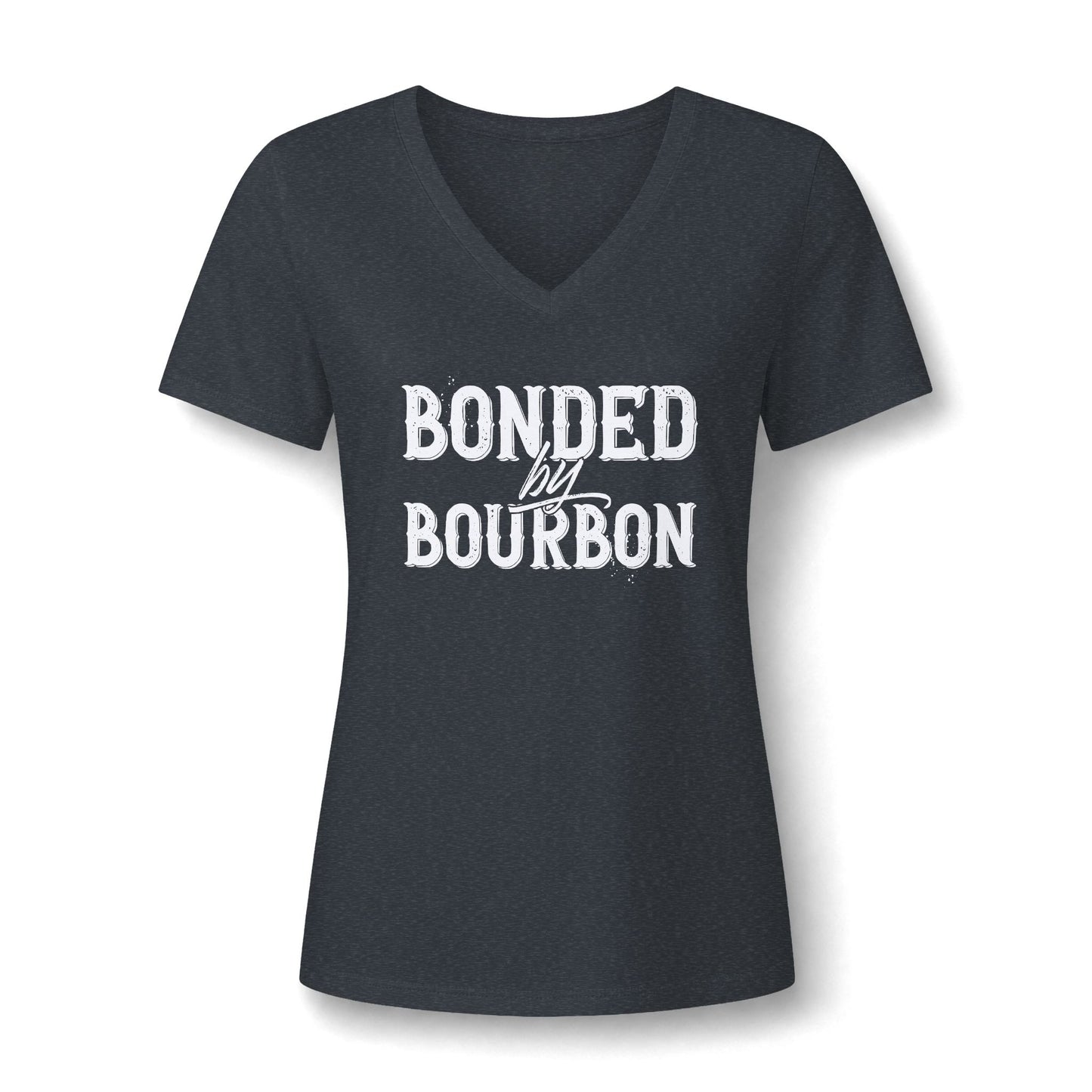 Ladies Bonded by Bourbon Whiskey V-Neck Tee