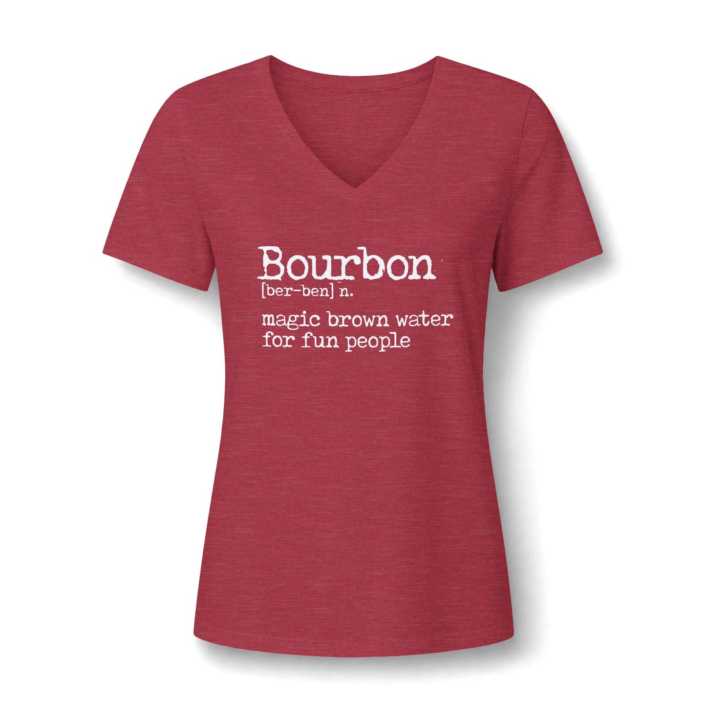 Ladies Bourbon Definition Whiskey V-Neck Tee