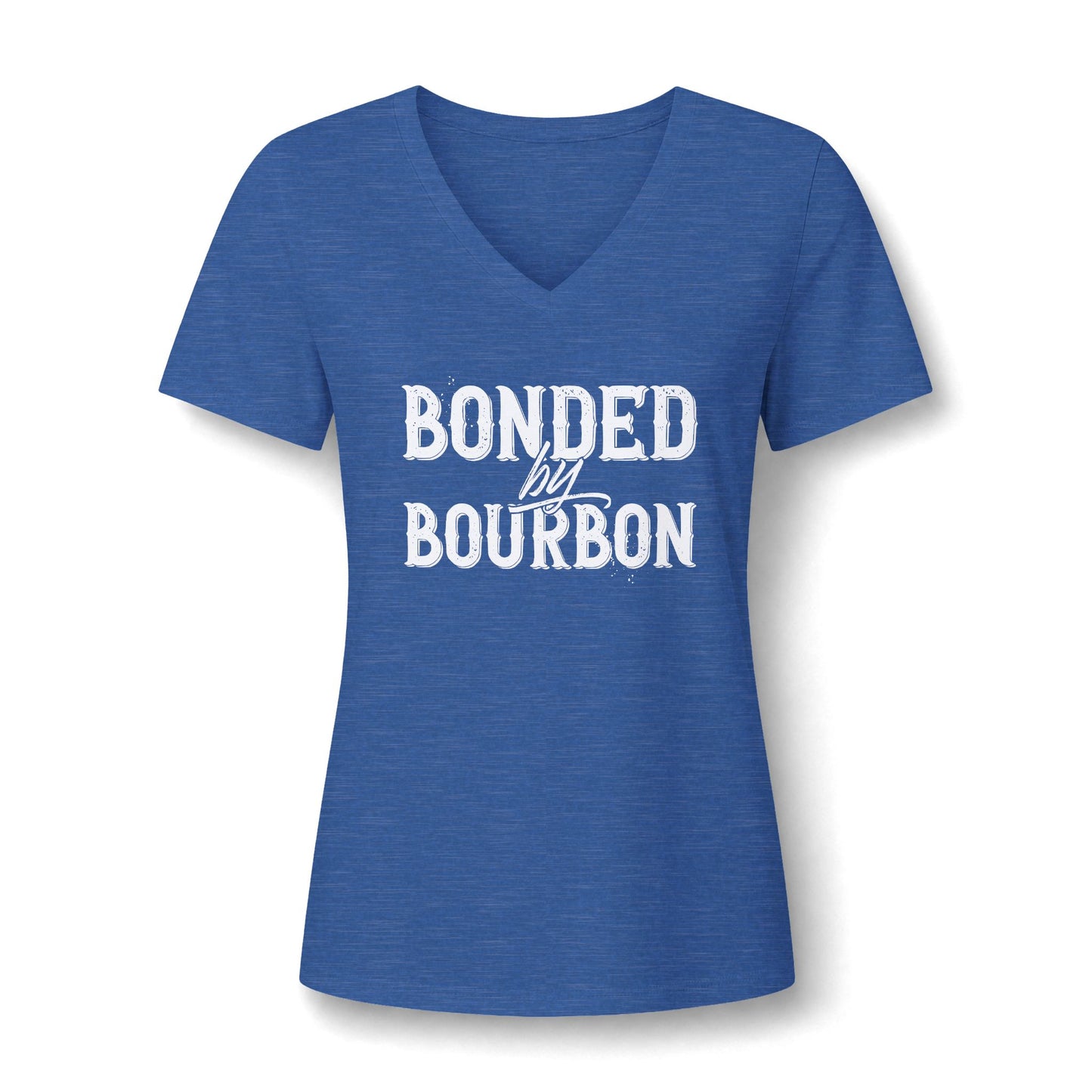 Ladies Bonded by Bourbon Whiskey V-Neck Tee