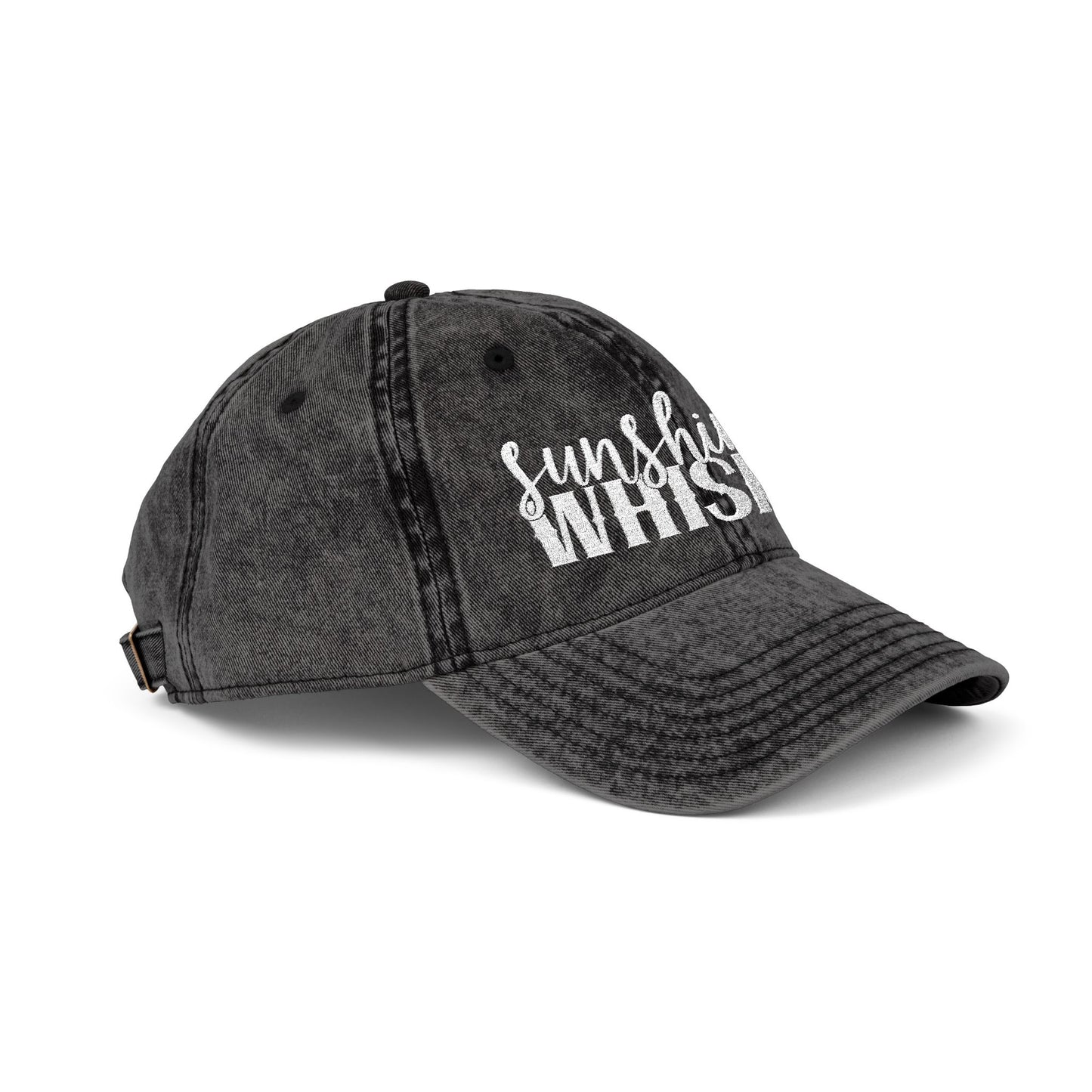Vintage Embroidered Cap — 'Sunshine & Whiskey' Washed Baseball Hat