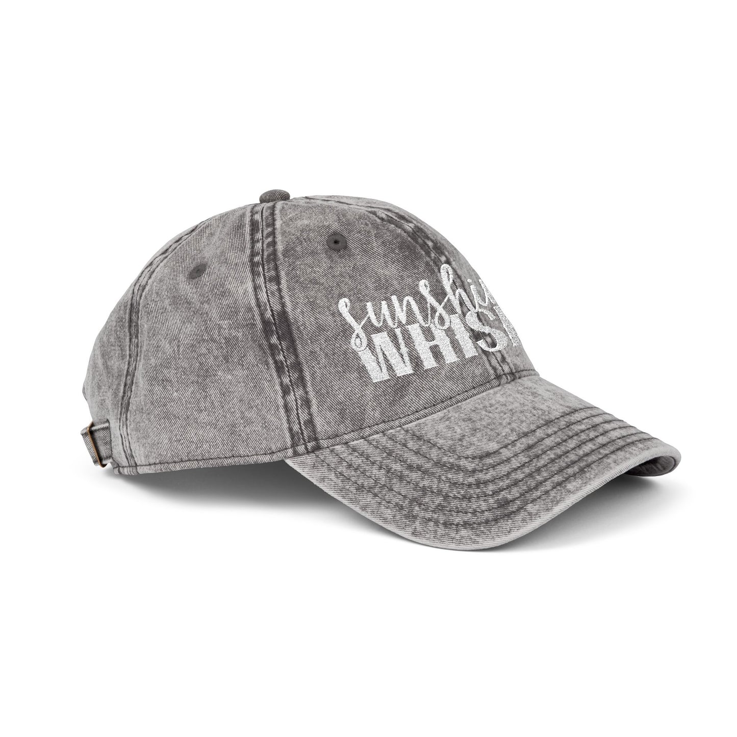 Vintage Embroidered Cap — 'Sunshine & Whiskey' Washed Baseball Hat