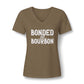 Ladies Bonded by Bourbon Whiskey V-Neck Tee