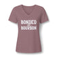 Ladies Bonded by Bourbon Whiskey V-Neck Tee