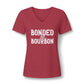 Ladies Bonded by Bourbon Whiskey V-Neck Tee