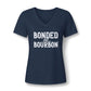 Ladies Bonded by Bourbon Whiskey V-Neck Tee