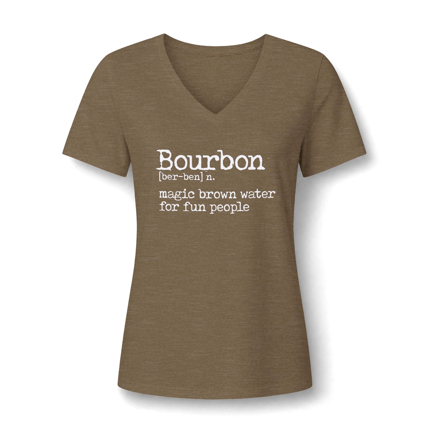 Ladies Bourbon Definition Whiskey V-Neck Tee