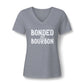 Ladies Bonded by Bourbon Whiskey V-Neck Tee