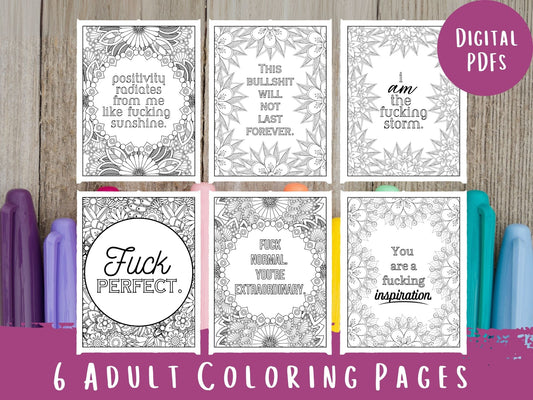 Adult Motivational Swear Words Coloring Pages Set #5
