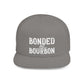 Bonded Bourbon Flat Bill Snapback Hat — Distressed Whiskey Logo Cap