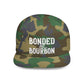 Bonded Bourbon Flat Bill Snapback Hat — Distressed Whiskey Logo Cap