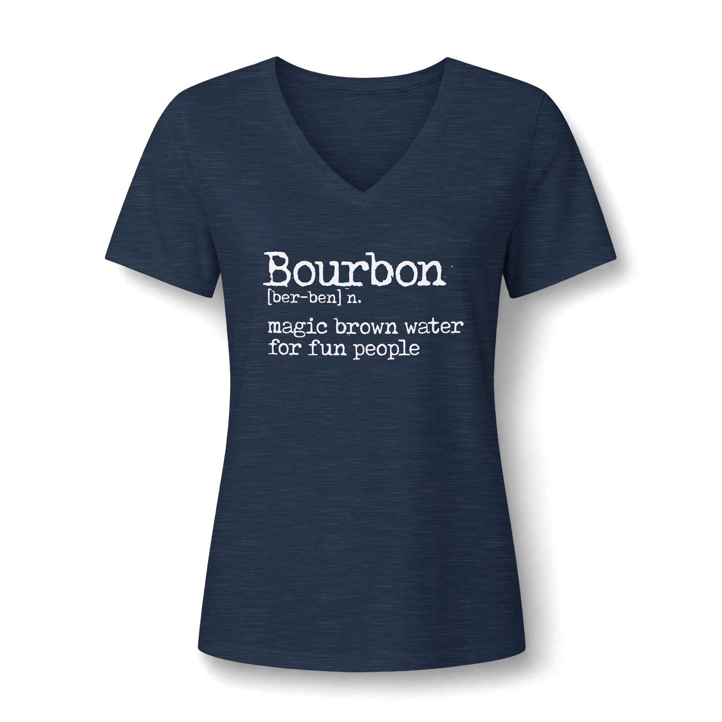 Ladies Bourbon Definition Whiskey V-Neck Tee