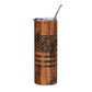 20oz Wood Grain American Flag Tumbler - Rustic Stainless Steel Travel Cup
