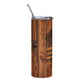 20oz Wood Grain American Flag Tumbler - Rustic Stainless Steel Travel Cup