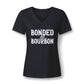 Ladies Bonded by Bourbon Whiskey V-Neck Tee