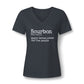 Ladies Bourbon Definition Whiskey V-Neck Tee