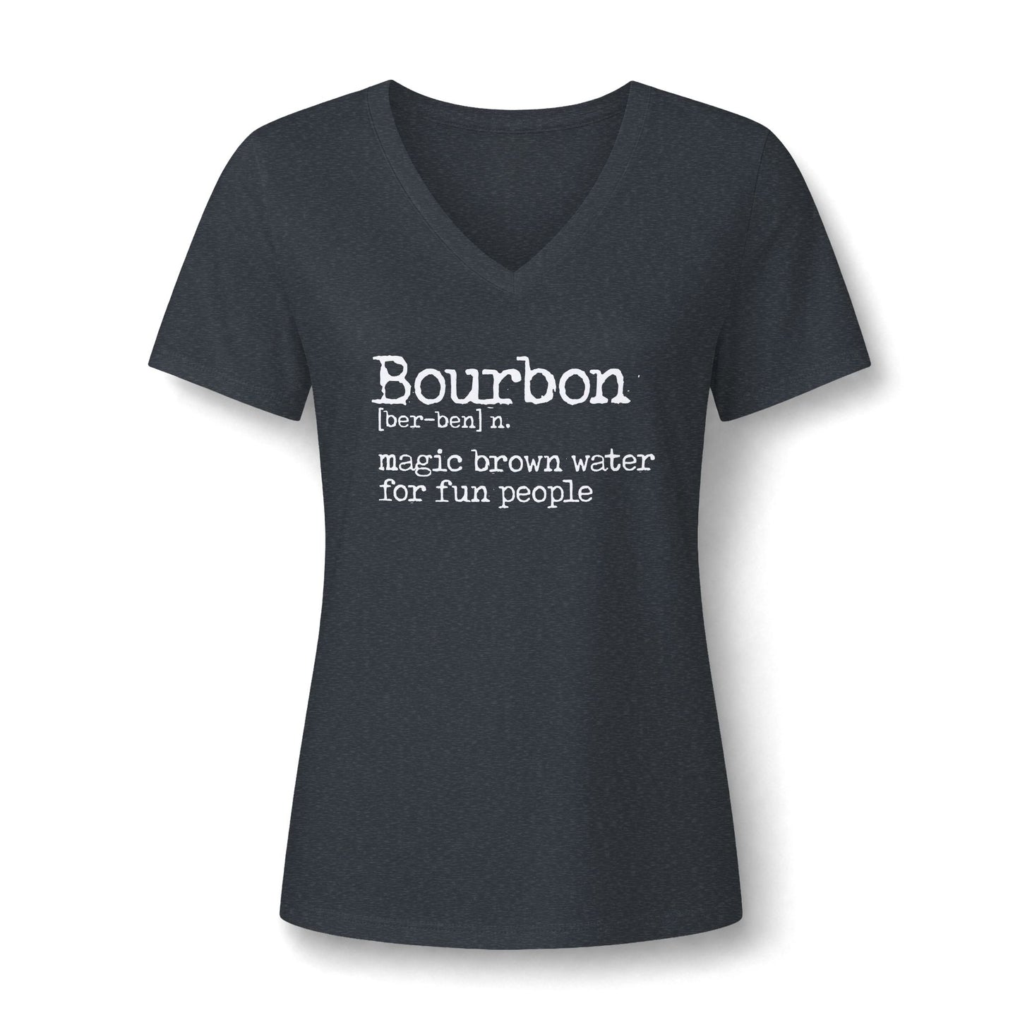 Ladies Bourbon Definition Whiskey V-Neck Tee