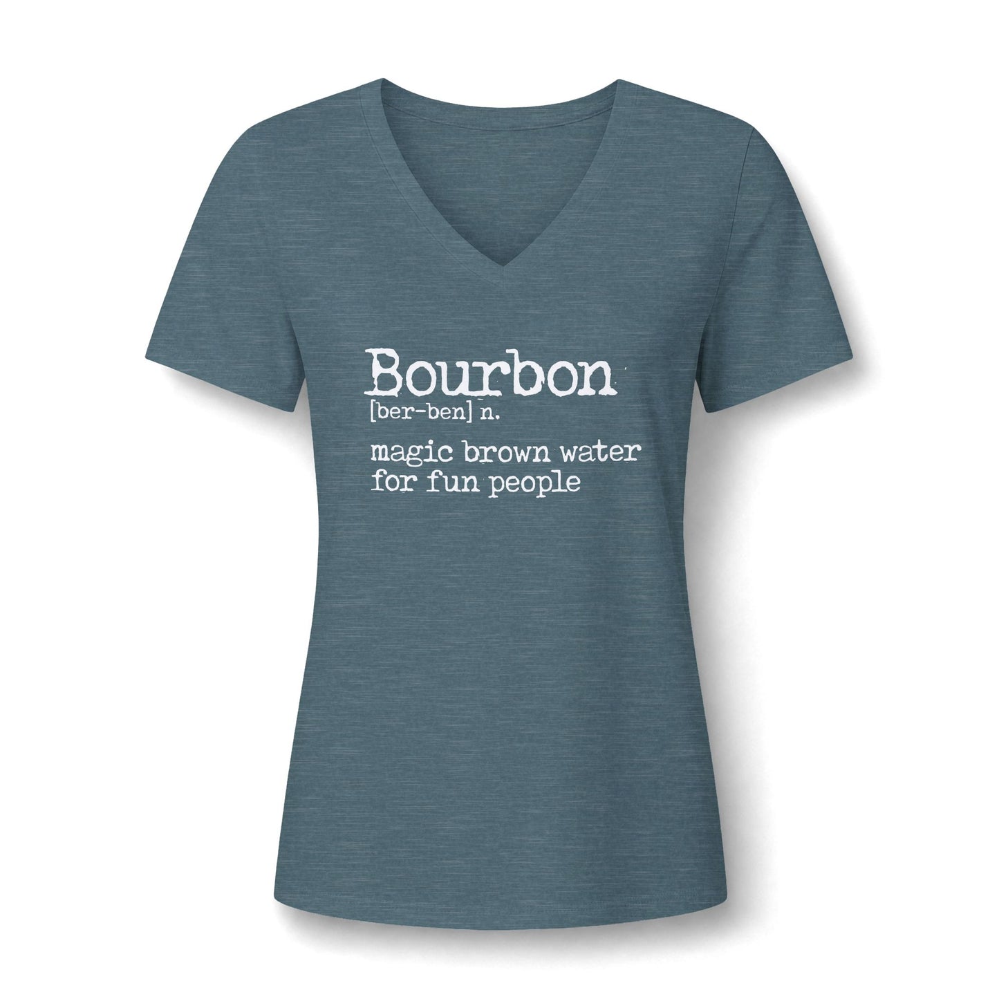 Ladies Bourbon Definition Whiskey V-Neck Tee