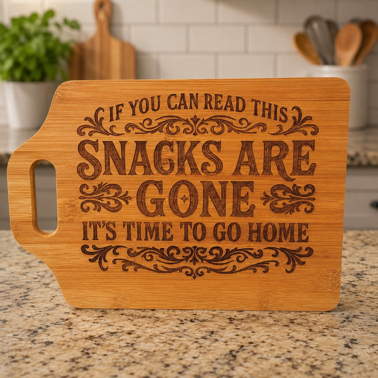 The Snacks are Gone Cutting Board