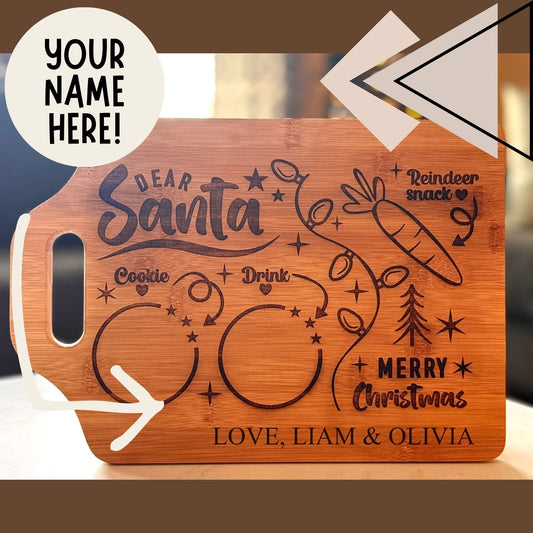Dear Santa Bamboo Cutting Board