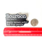 Bourbon sticker "magic brown water for fun people" with ruler to show size