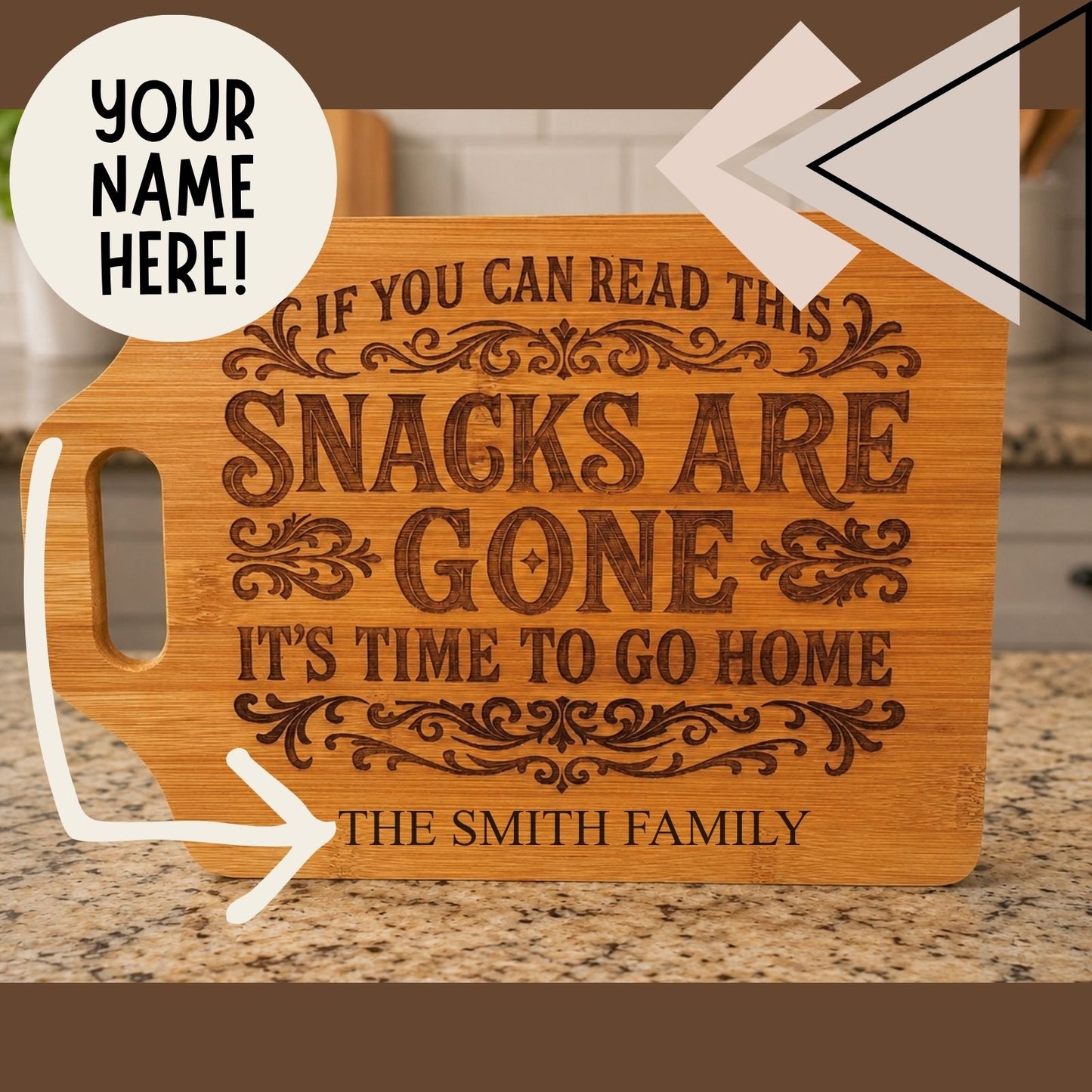 The Snacks are Gone Cutting Board